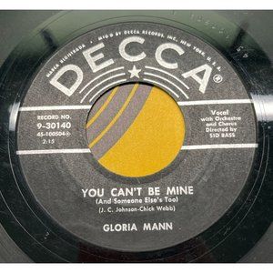 Gloria Mann You Can't Be Mine / Faded Photographs 45 DooWop Record Decca VG+